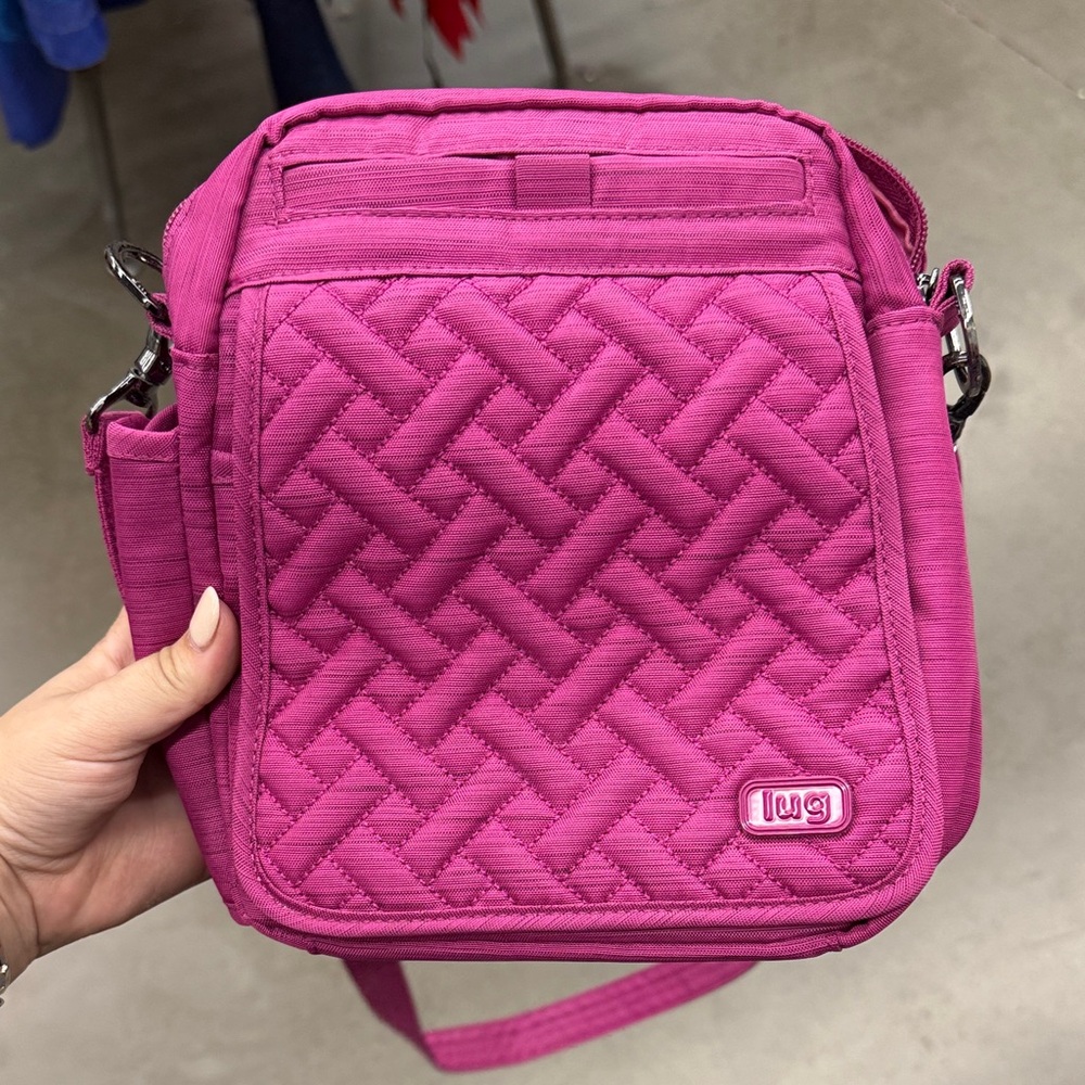 Lug flapper Fuchsia Quilted Convertible Crossbody Bag